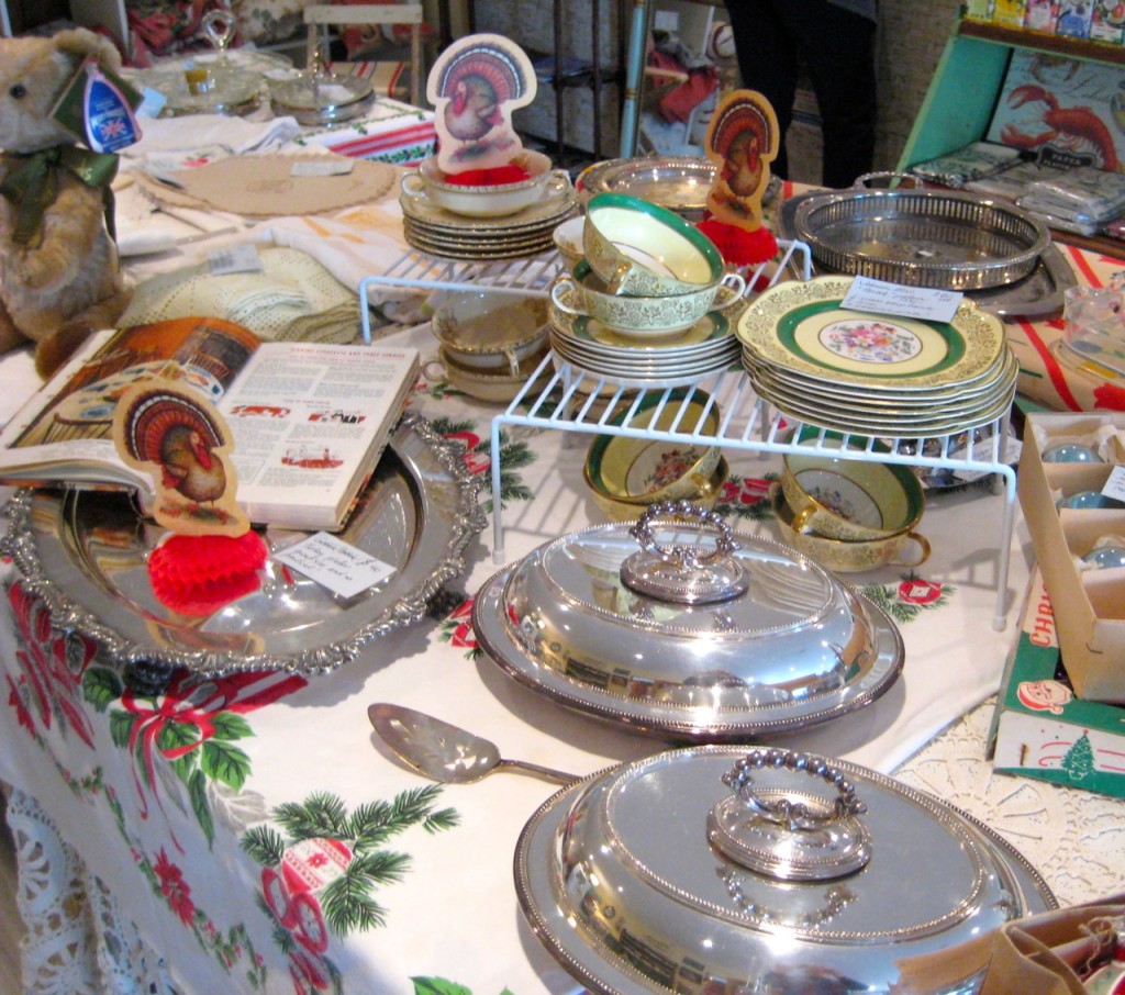 Silver plate turkey platter $40 VArious servers and trays and cream soup sets