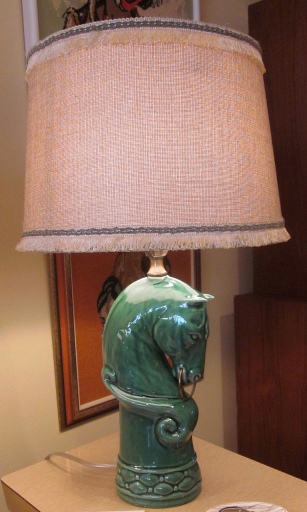Green horse lamp ($110).