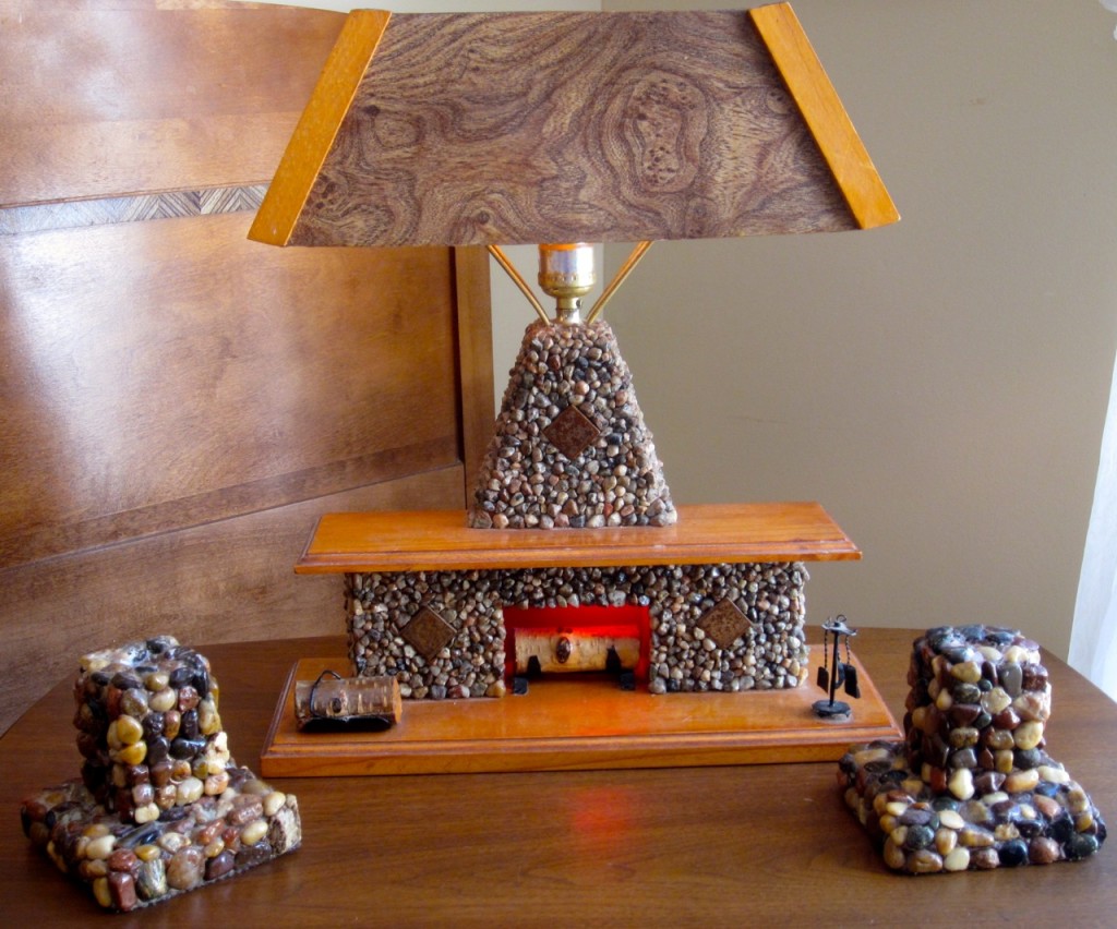 Home made camp lamp with candleholders ($145).