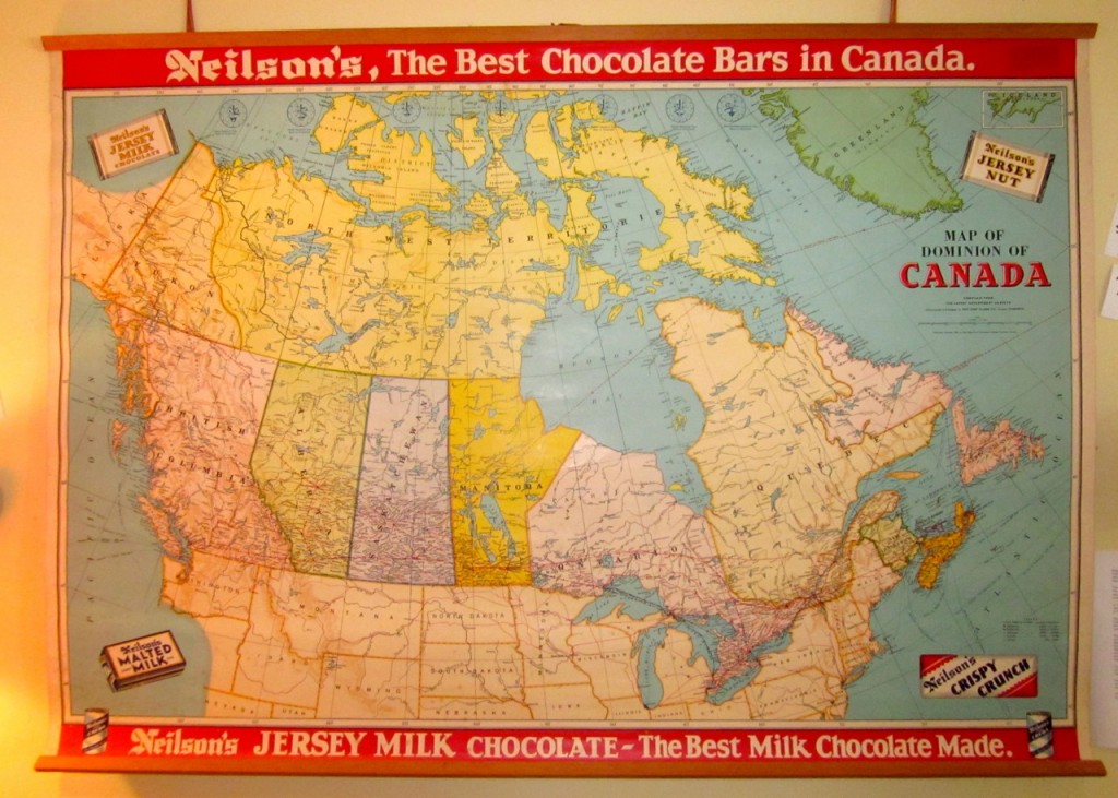1950s Neilson's Chocolates Map of Canada. $110