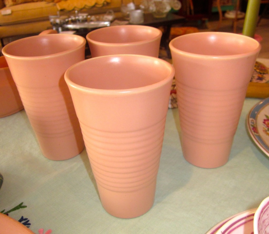Rare Franciscan Ware water tumblers. "El Patio" pattern" from 1934. $100 for 4