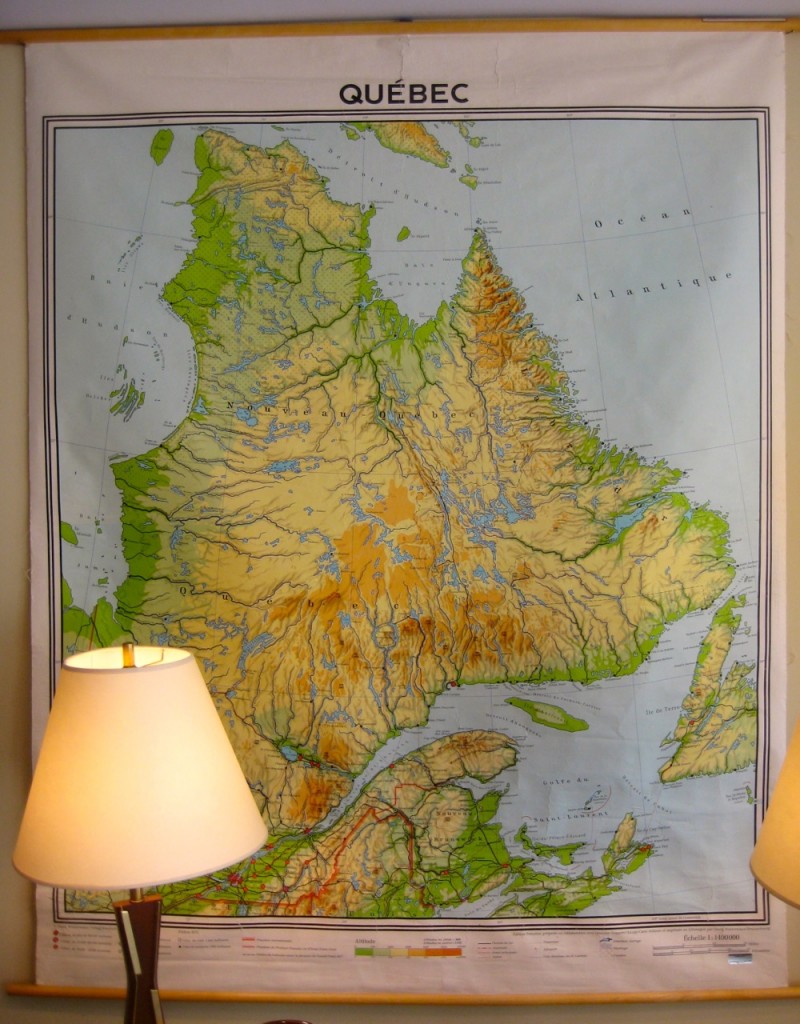Vintage school map of the province of Quebec. $95