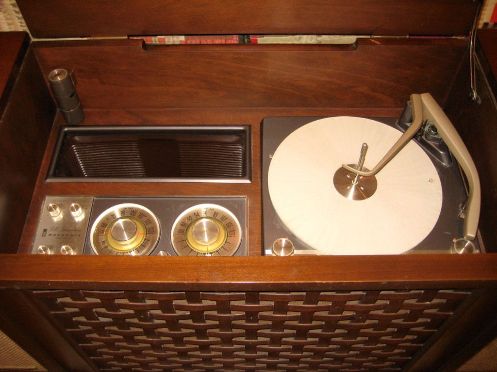Inside the stereo.