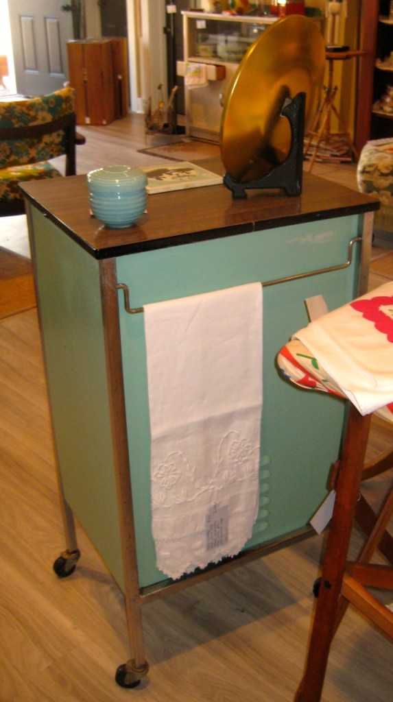 Back of the medical cabinet showing the towel rack.